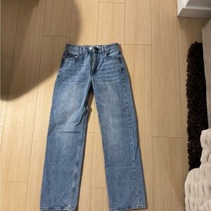 Denim Forum Light Blue Aritzia Straight Jeans